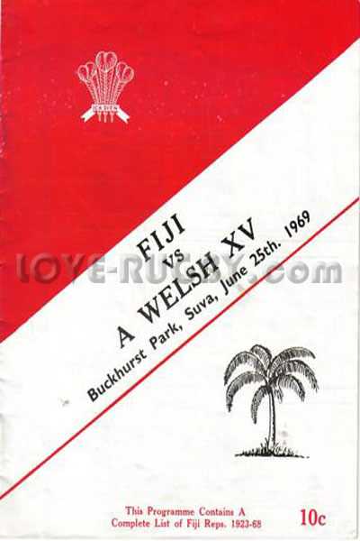 1969 Fiji v Wales  Rugby Programme