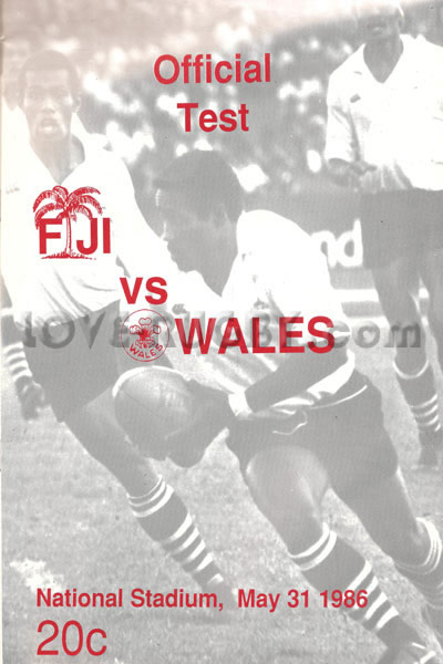 1986 Fiji v Wales  Rugby Programme