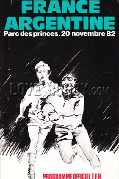 1982 France v Argentina  Rugby Programme