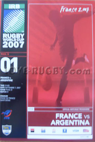 2007 France v Argentina  Rugby Programme