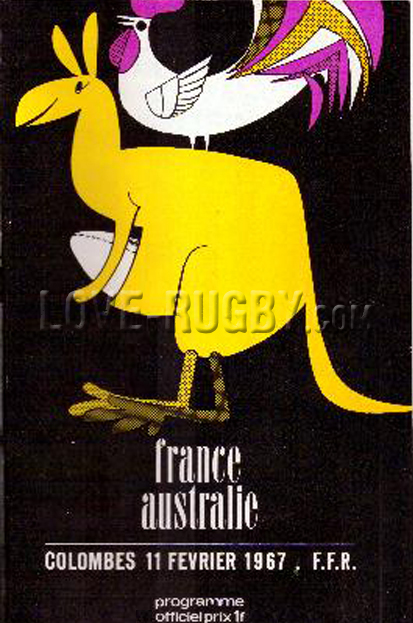 1967 France v Australia  Rugby Programme