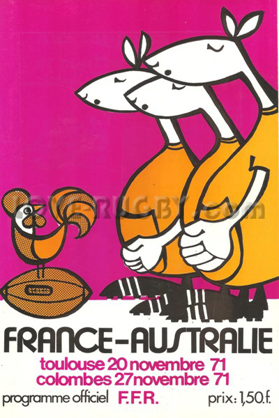 1971 France v Australia  Rugby Programme