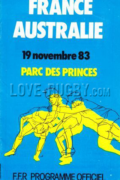 1983 France v Australia  Rugby Programme