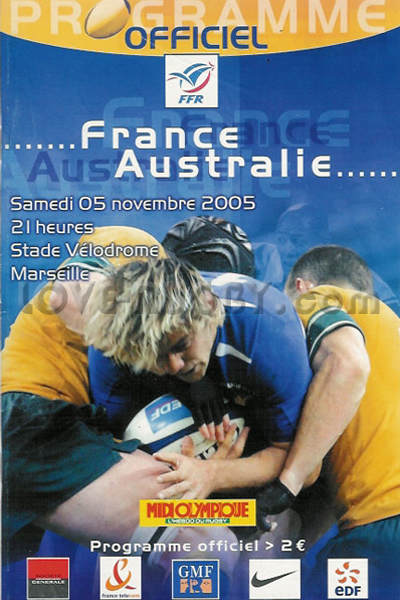 2005 France v Australia  Rugby Programme