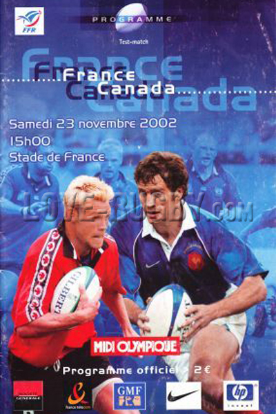 France Canada 2002 memorabilia