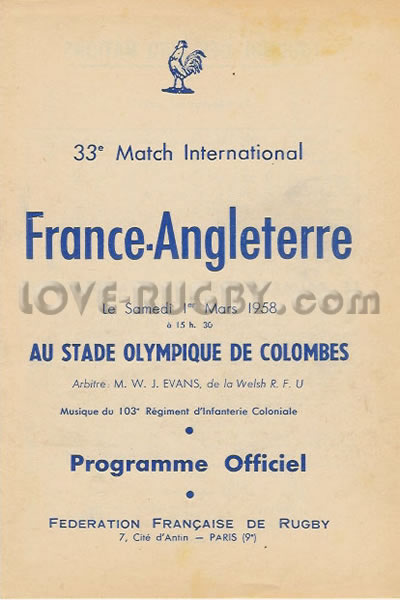 France England 1958 memorabilia