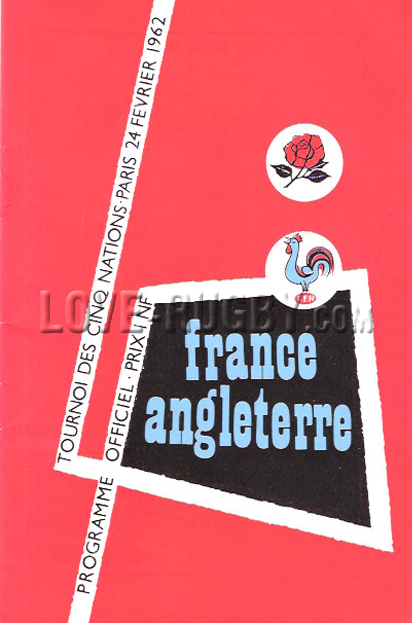 1962 France v England  Rugby Programme