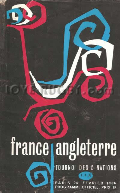 1966 France v England  Rugby Programme