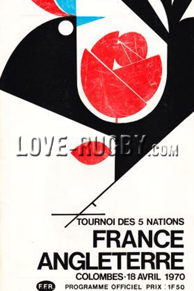 1970 France v England  Rugby Programme