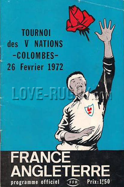 1972 France v England  Rugby Programme