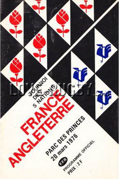 1976 France v England  Rugby Programme