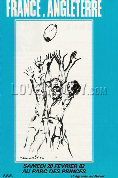 1982 France v England  Rugby Programme