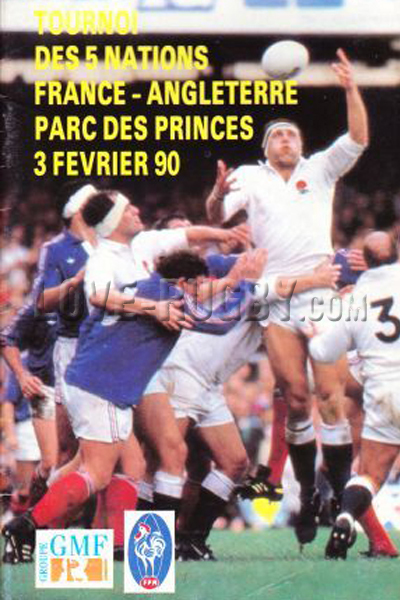 1990 France v England  Rugby Programme