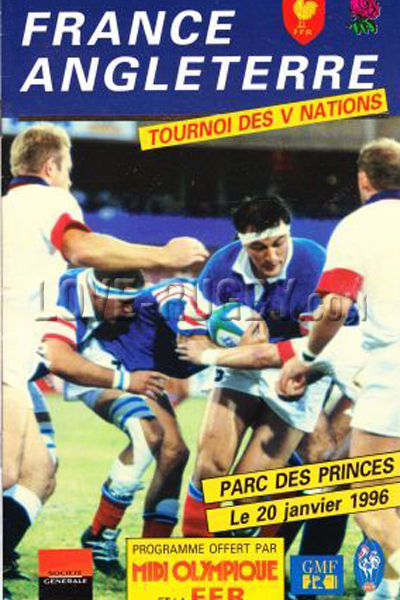 1996 France v England  Rugby Programme