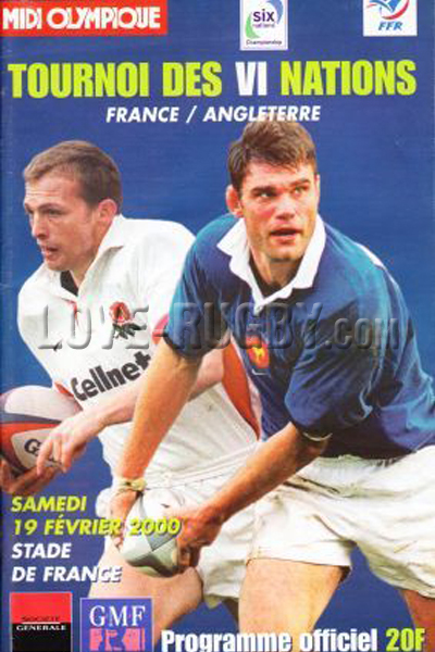 2000 France v England  Rugby Programme