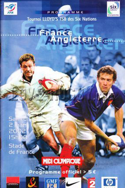 2002 France v England  Rugby Programme