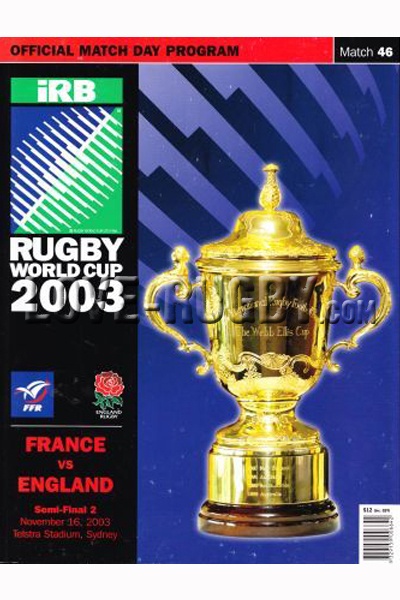 2003 France v England  Rugby Programme