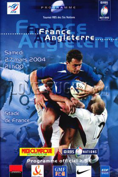 2004 France v England  Rugby Programme