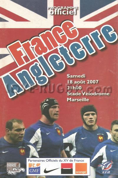 2007 France v England  Rugby Programme