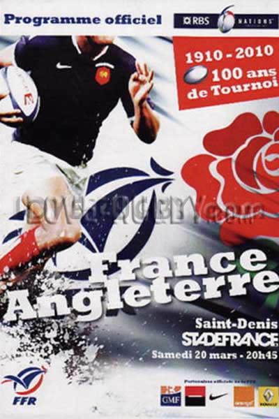 2010 France v England  Rugby Programme