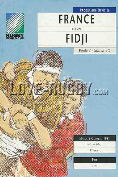 1991 France v Fiji  Rugby Programme