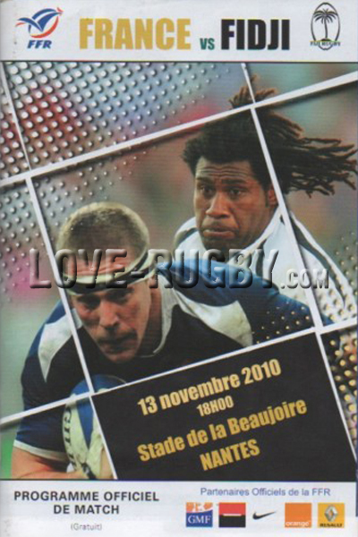 2010 France v Fiji  Rugby Programme