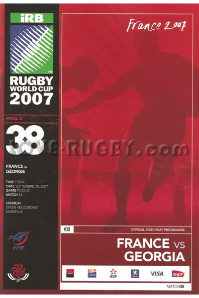 2007 France v Georgia  Rugby Programme
