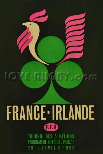 1966 France v Ireland  Rugby Programme
