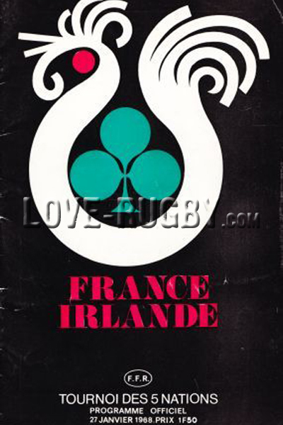 1968 France v Ireland  Rugby Programme