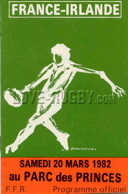 1982 France v Ireland  Rugby Programme