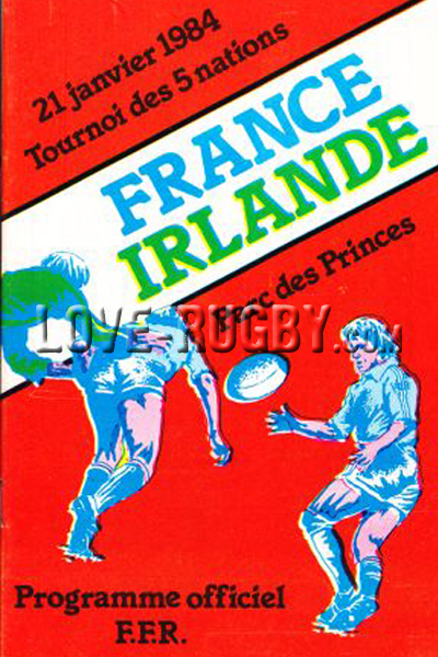 1984 France v Ireland  Rugby Programme