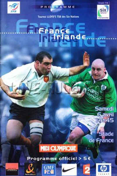 2002 France v Ireland  Rugby Programme