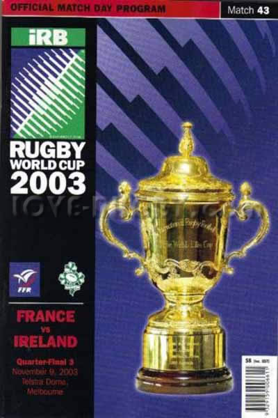 2003 France v Ireland  Rugby Programme