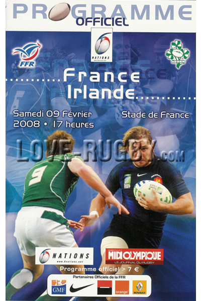 2008 France v Ireland  Rugby Programme