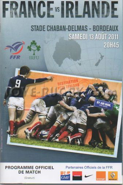 2011 France v Ireland  Rugby Programme