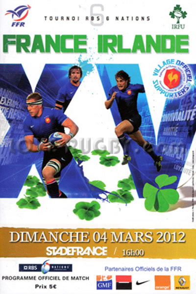2012 France v Ireland  Rugby Programme