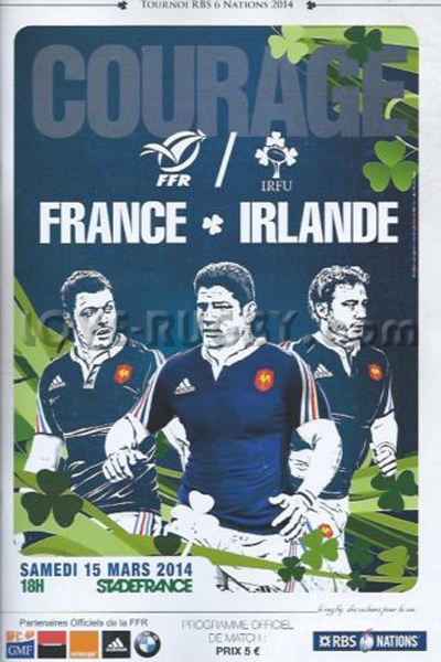 2014 France v Ireland  Rugby Programme