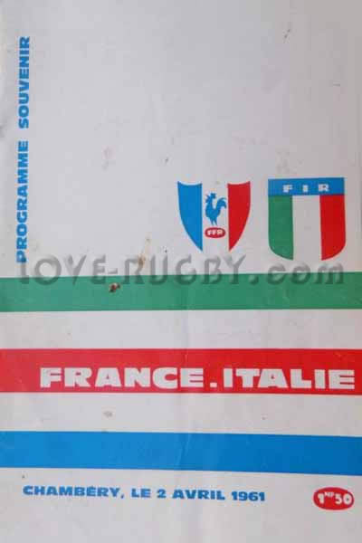 1961 France v Italy  Rugby Programme