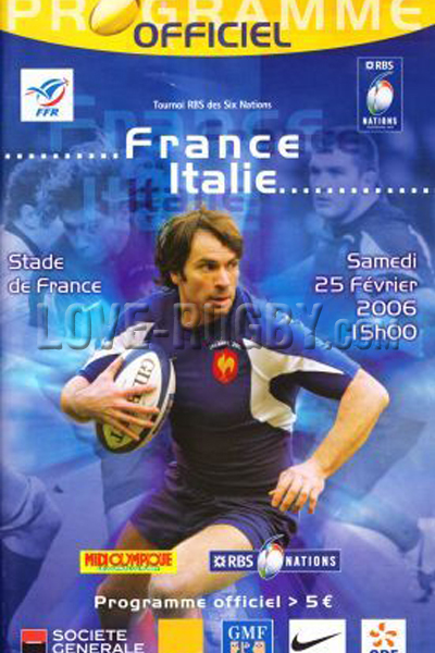 2006 France v Italy  Rugby Programme