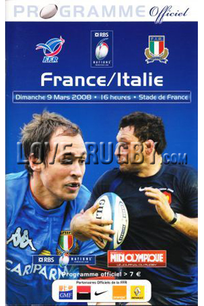 2008 France v Italy  Rugby Programme