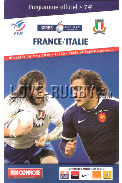 2010 France v Italy  Rugby Programme