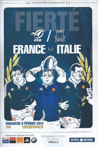 2014 France v Italy  Rugby Programme