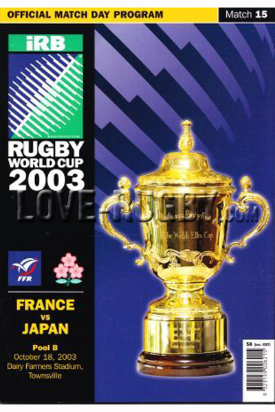 2003 France v Japan  Rugby Programme