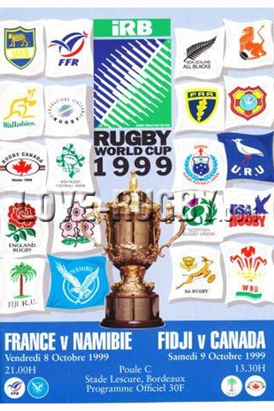 1999 France v Namibia  Rugby Programme