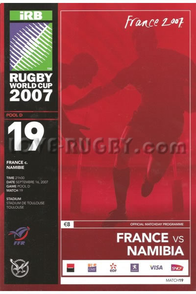2007 France v Namibia  Rugby Programme