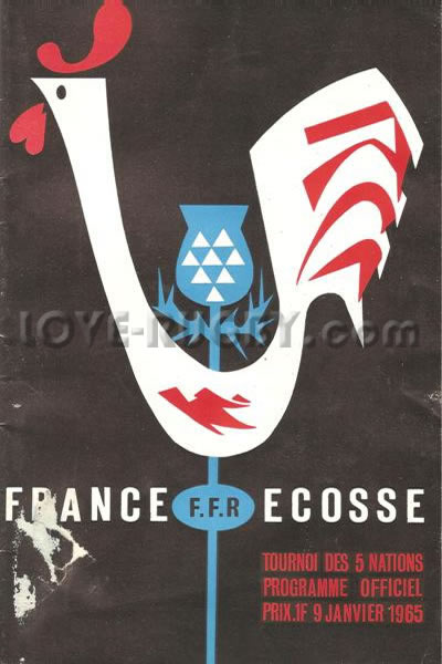 1965 France v Scotland  Rugby Programme