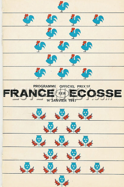 1967 France v Scotland  Rugby Programme