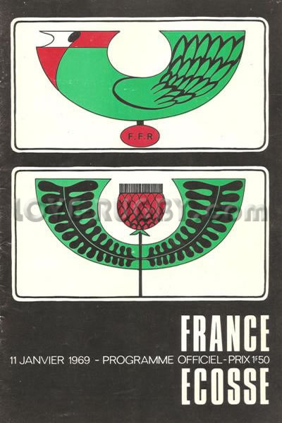 1969 France v Scotland  Rugby Programme