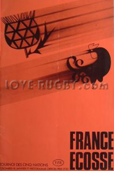 1971 France v Scotland  Rugby Programme
