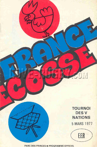 1977 France v Scotland  Rugby Programme